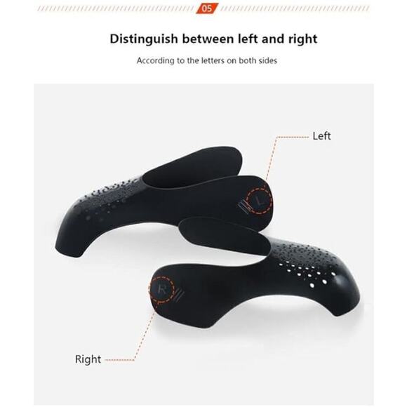 Crease Protectors Most Sneakers, 4 PAIRS Crease Protector Men's SZ 7.5-12, Black - Picture 5 of 6